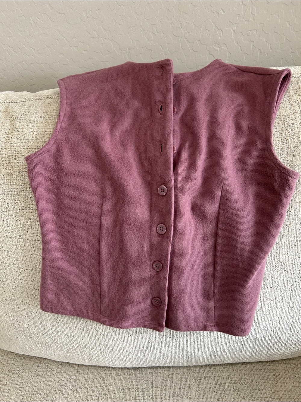 a new day Plum Button-Front Sleeveless Vest